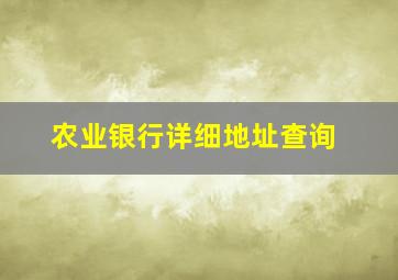 农业银行详细地址查询