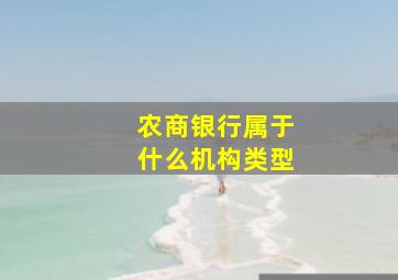 农商银行属于什么机构类型