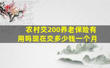 农村交200养老保险有用吗现在交多少钱一个月