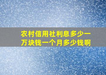 农村信用社利息多少一万块钱一个月多少钱啊