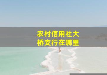 农村信用社大桥支行在哪里