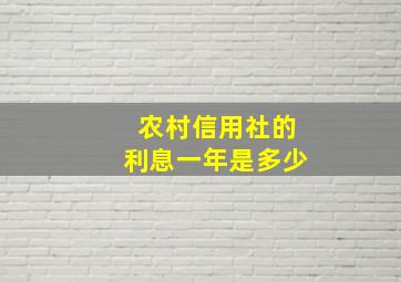 农村信用社的利息一年是多少