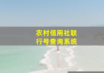 农村信用社联行号查询系统