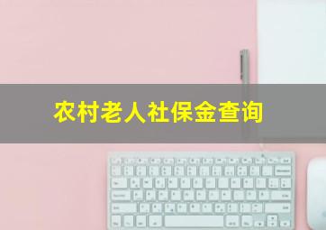 农村老人社保金查询