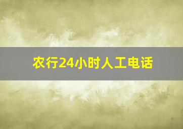 农行24小时人工电话