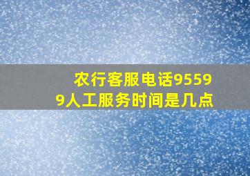 农行客服电话95599人工服务时间是几点