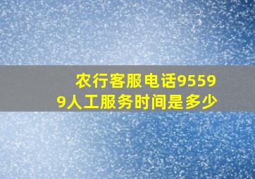 农行客服电话95599人工服务时间是多少