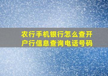 农行手机银行怎么查开户行信息查询电话号码