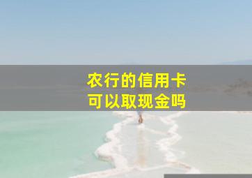 农行的信用卡可以取现金吗