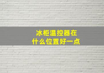 冰柜温控器在什么位置好一点