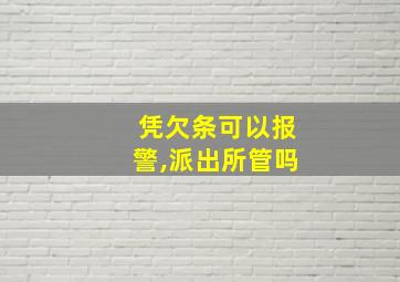 凭欠条可以报警,派出所管吗