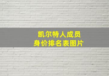 凯尔特人成员身价排名表图片