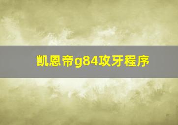 凯恩帝g84攻牙程序