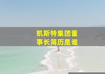 凯斯特集团董事长简历是谁