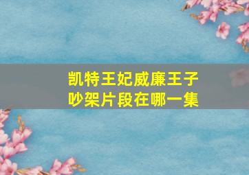 凯特王妃威廉王子吵架片段在哪一集