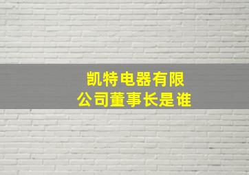 凯特电器有限公司董事长是谁