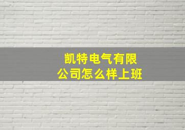 凯特电气有限公司怎么样上班