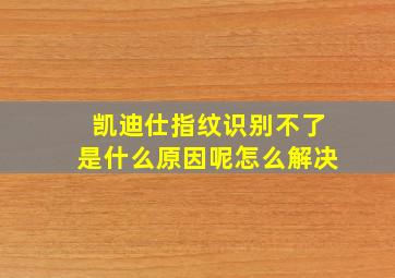 凯迪仕指纹识别不了是什么原因呢怎么解决