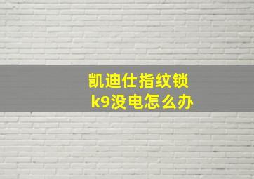 凯迪仕指纹锁k9没电怎么办