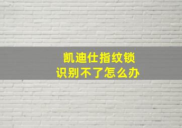 凯迪仕指纹锁识别不了怎么办