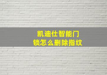 凯迪仕智能门锁怎么删除指纹