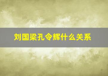 刘国梁孔令辉什么关系