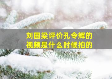 刘国梁评价孔令辉的视频是什么时候拍的