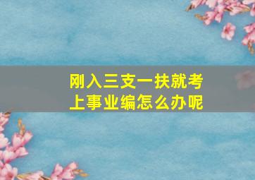 刚入三支一扶就考上事业编怎么办呢