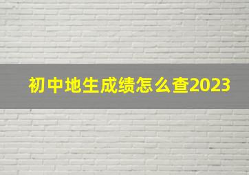 初中地生成绩怎么查2023