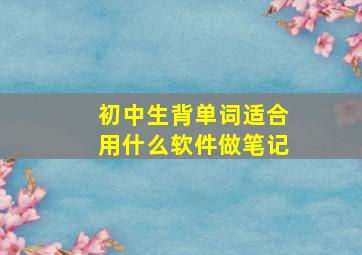 初中生背单词适合用什么软件做笔记