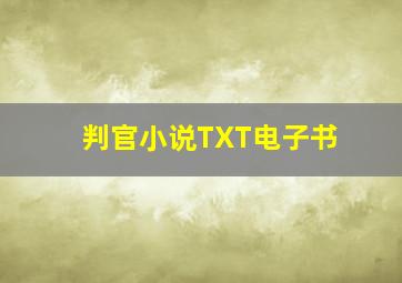 判官小说TXT电子书