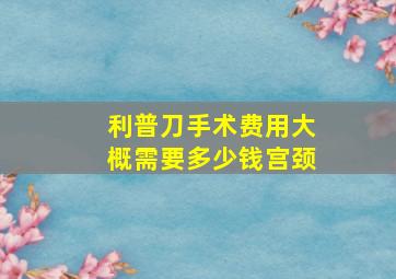 利普刀手术费用大概需要多少钱宫颈