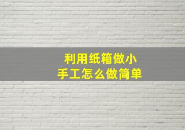 利用纸箱做小手工怎么做简单