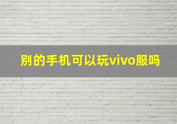 别的手机可以玩vivo服吗