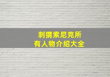 刺猬索尼克所有人物介绍大全