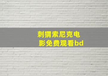 刺猬索尼克电影免费观看bd