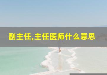 副主任,主任医师什么意思