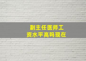 副主任医师工资水平高吗现在