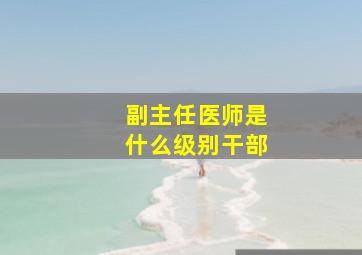 副主任医师是什么级别干部