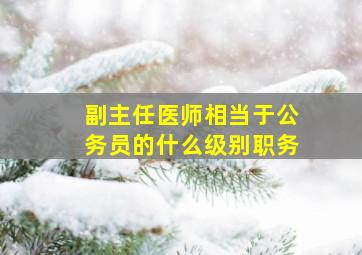 副主任医师相当于公务员的什么级别职务