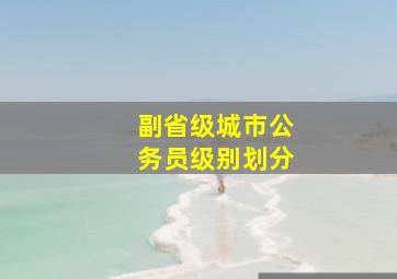 副省级城市公务员级别划分