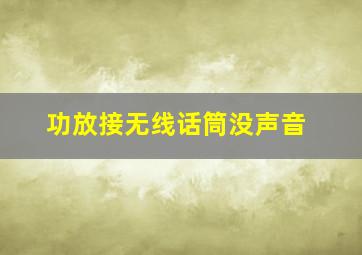 功放接无线话筒没声音