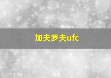 加夫罗夫ufc