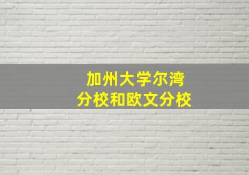 加州大学尔湾分校和欧文分校