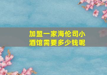 加盟一家海伦司小酒馆需要多少钱呢