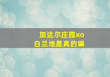 加达尔庄园xo白兰地是真的嘛