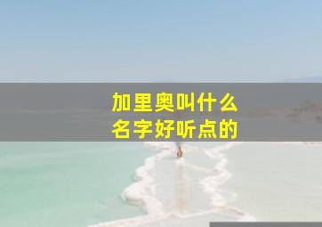 加里奥叫什么名字好听点的