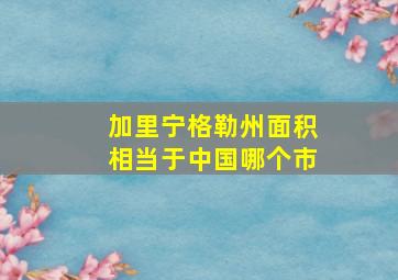 加里宁格勒州面积相当于中国哪个市