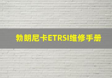 勃朗尼卡ETRSI维修手册