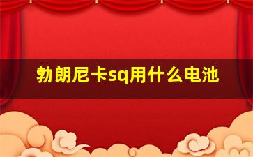 勃朗尼卡sq用什么电池